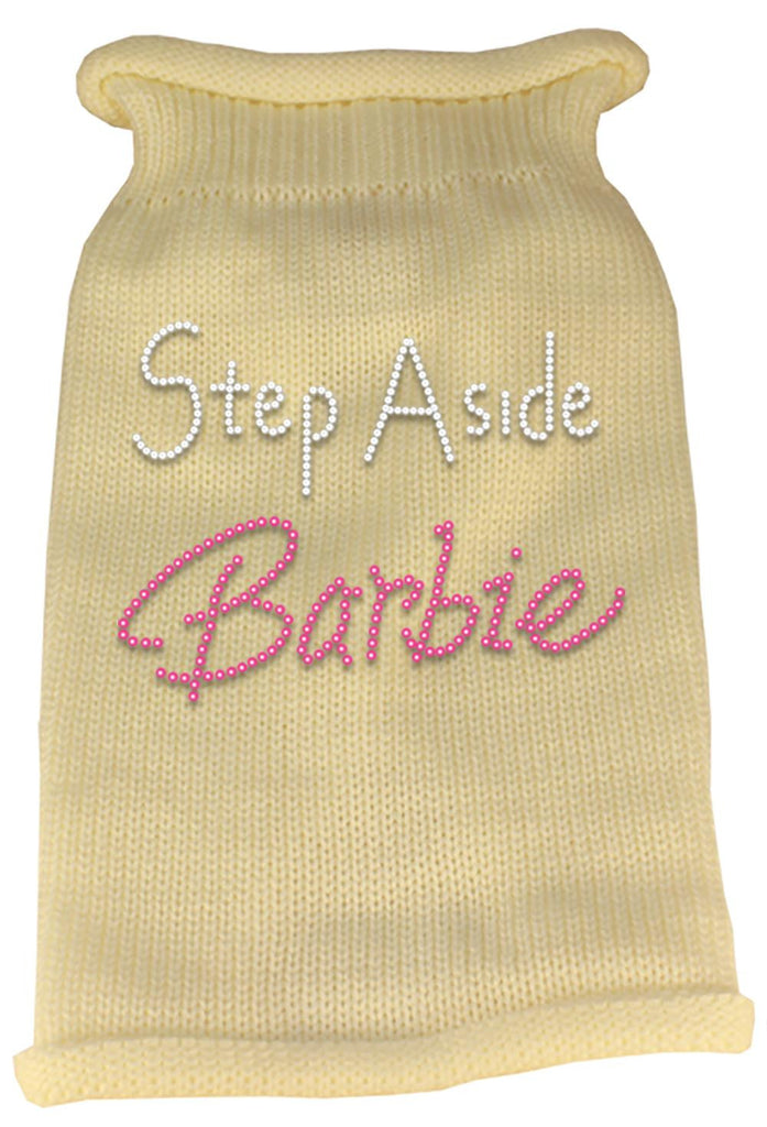 Step Aside Barbie Rhinestone Knit Pet Sweater MD Cream