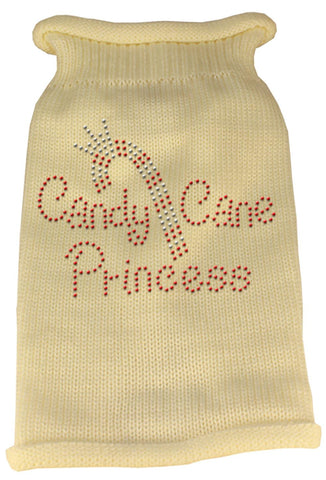 Candy Cane Princess Knit Pet Sweater LG Cream