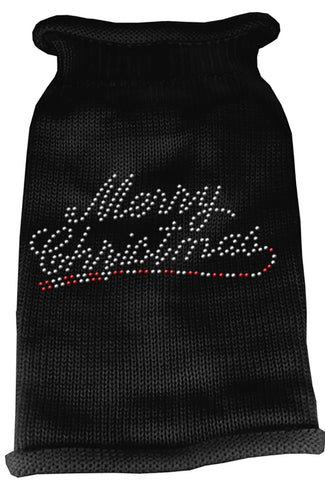 Merry Christmas Rhinestone Knit Pet Sweater XXL Black