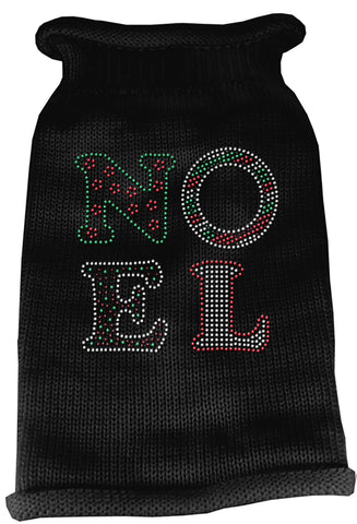 Noel Rhinestone Knit Pet Sweater MD Black