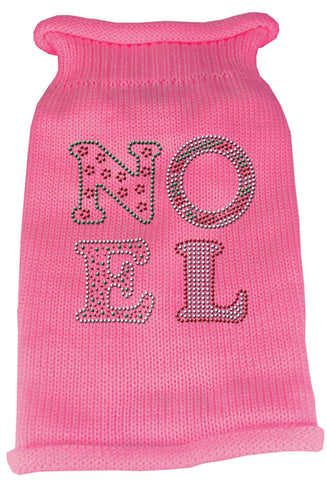 Noel Rhinestone Knit Pet Sweater SM Pink