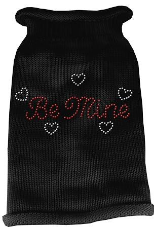 Be Mine Rhinestone Knit Pet Sweater LG Black