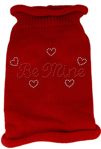 Be Mine Rhinestone Knit Pet Sweater LG Red