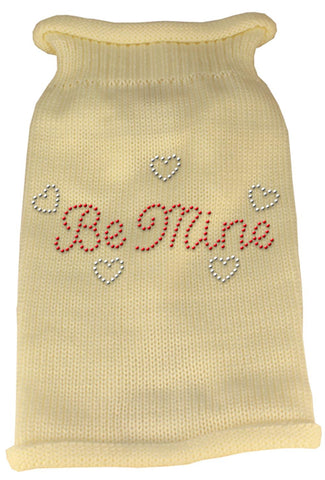 Be Mine Rhinestone Knit Pet Sweater MD Cream