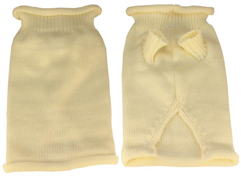 Plain Knit Pet Sweater XS Cream