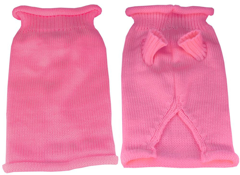 Plain Knit Pet Sweater XS Pink