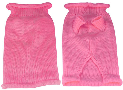 Plain Knit Pet Sweater XS Pink