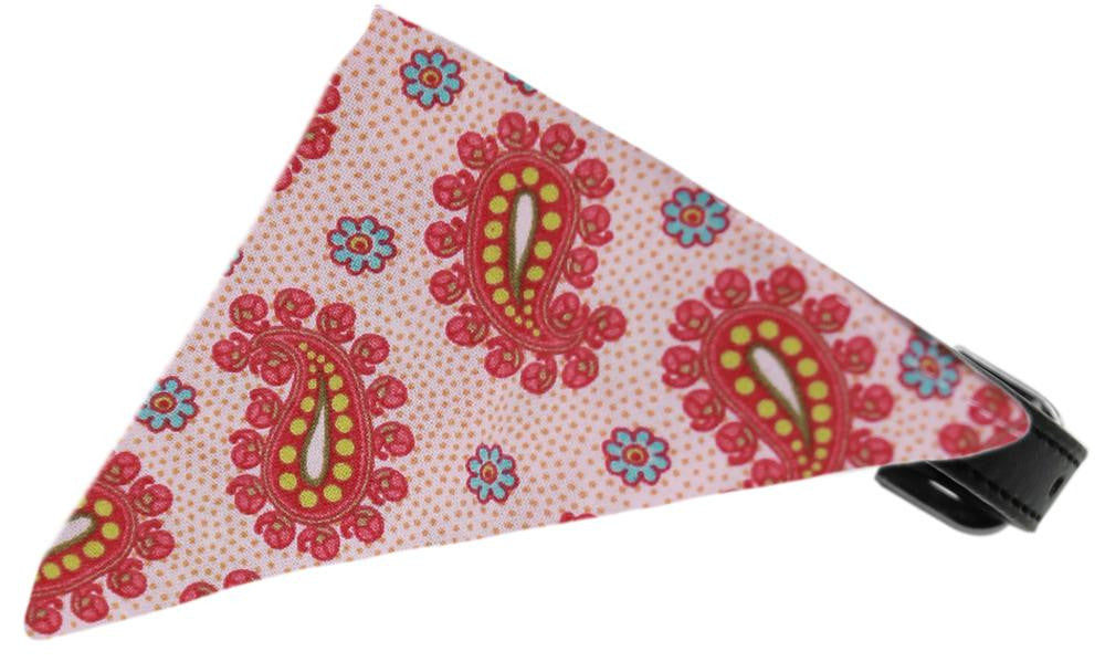 Light Pink Pretty Paisley Bandana Pet Collar Black Size 12