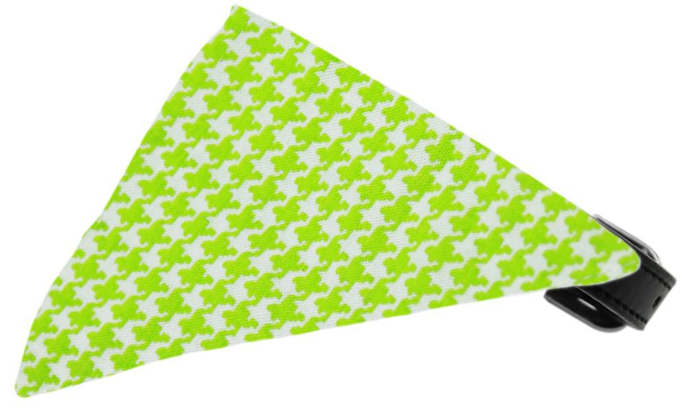 Lime Houndstooth Bandana Pet Collar Black Size 12