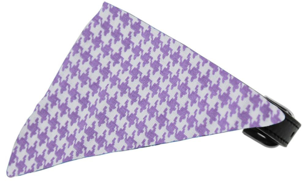 Lavender Houndstooth Bandana Pet Collar Black Size 10