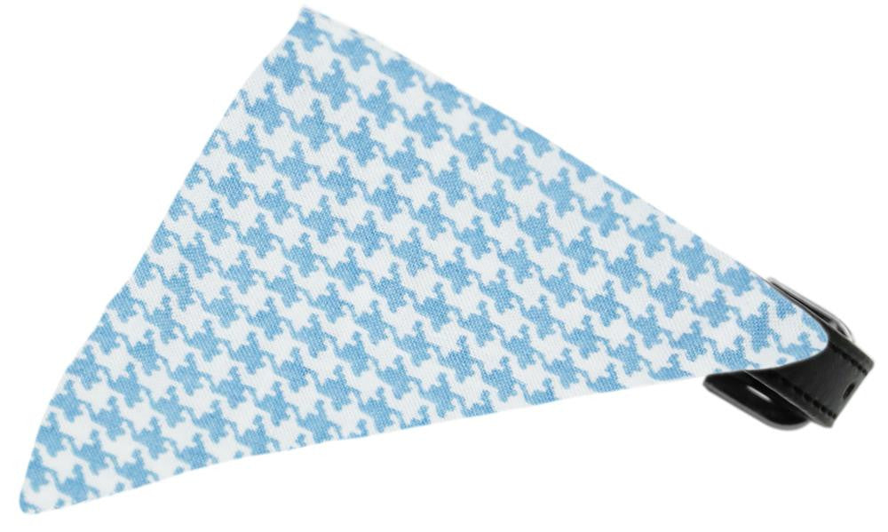 Baby Blue Houndstooth Bandana Pet Collar Black Size 10