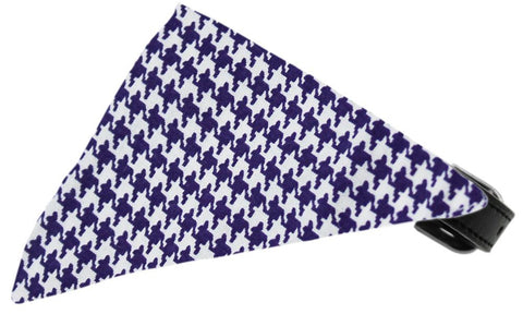 Purple Houndstooth Bandana Pet Collar Black Size 10