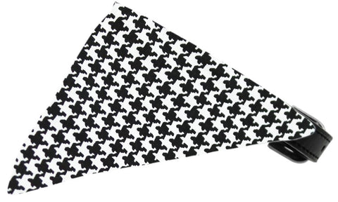 Black Houndstooth Bandana Pet Collar Black Size 14