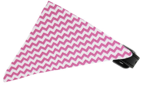 Bubblegum Pink Chevron Bandana Pet Collar Black Size 12