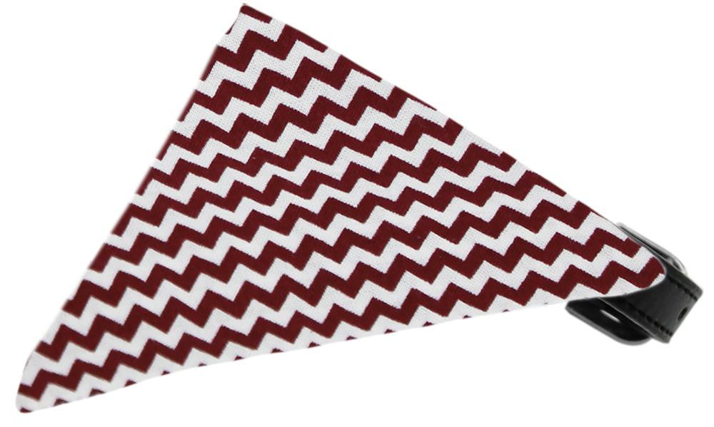 Maroon Chevron Bandana Pet Collar Black Size 10