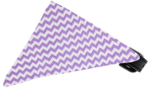 Lavender Chevron Bandana Pet Collar Black Size 10