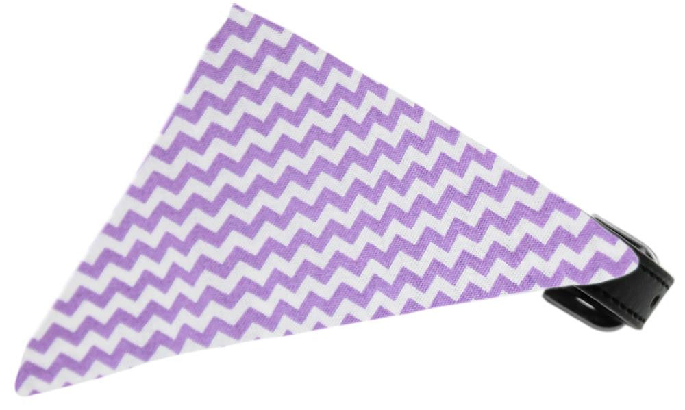 Lavender Chevron Bandana Pet Collar Black Size 14