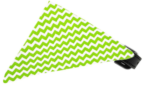 Lime Chevron Bandana Pet Collar Black Size 10