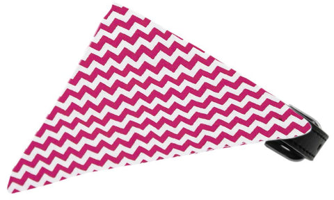 Bright Pink Chevron Bandana Pet Collar Black Size 10