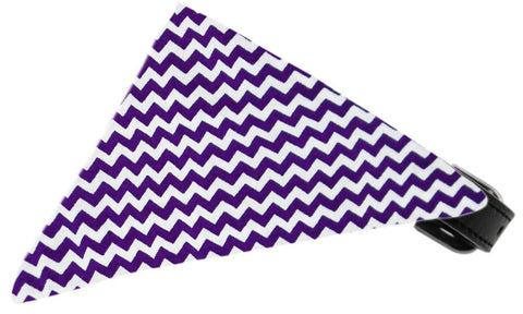 Purple Chevron Bandana Pet Collar Black Size 10