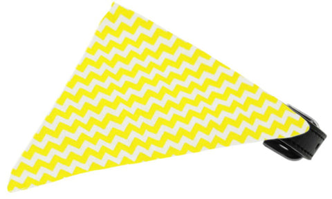 Yellow Chevron Bandana Pet Collar Black Size 12