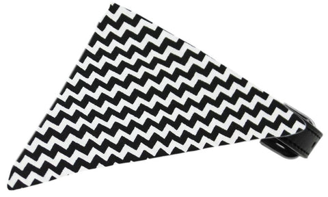 Black Chevron Bandana Pet Collar Black Size 10