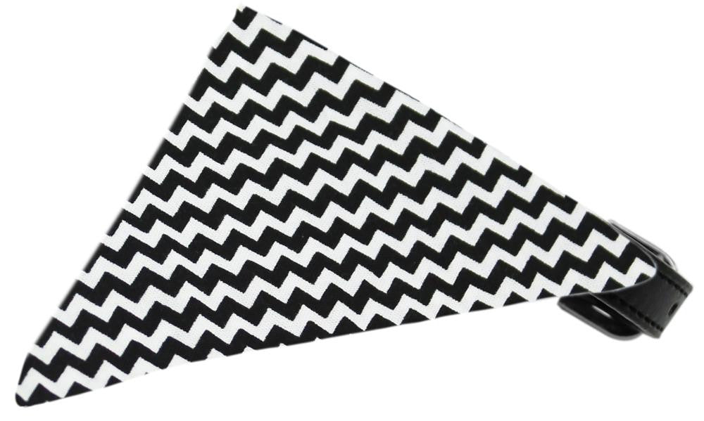 Black Chevron Bandana Pet Collar Black Size 14