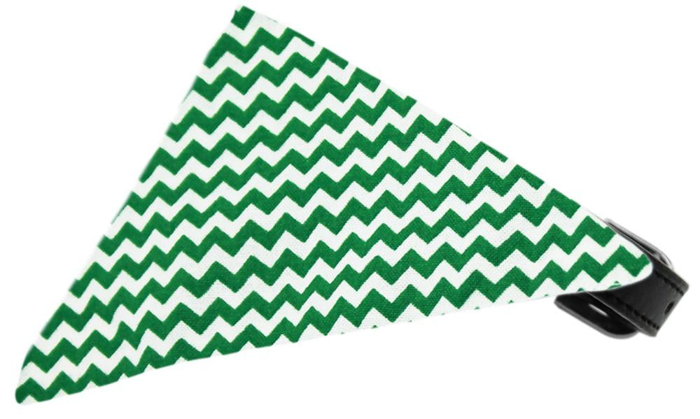 Emerald Green Chevron Bandana Pet Collar Black Size 20