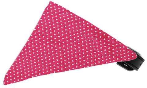 Bright Pink Swiss Dots Bandana Pet Collar Black Size 12