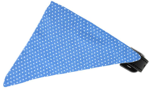 Baby Blue Swiss Dots Bandana Pet Collar Black Size 10