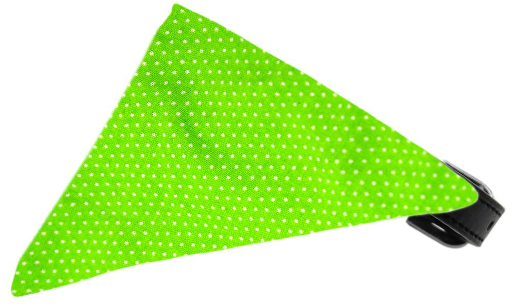 Lime Green Swiss Dots Bandana Pet Collar Black Size 10