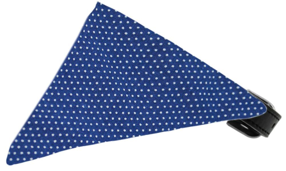 Navy Swiss Dots Bandana Pet Collar Black Size 12