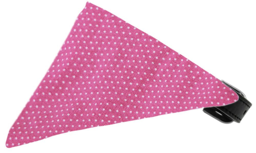 Bubblegum Pink Swiss Dots Bandana Pet Collar Black Size 10