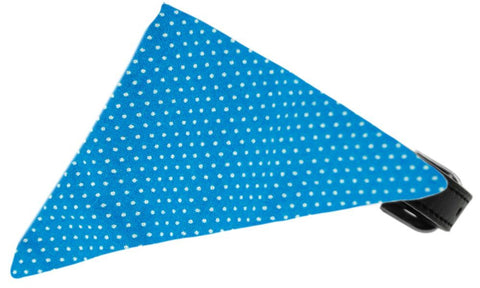 Aqua Swiss Dots Bandana Pet Collar Black Size 10