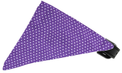 Purple Swiss Dots Bandana Pet Collar Black Size 12