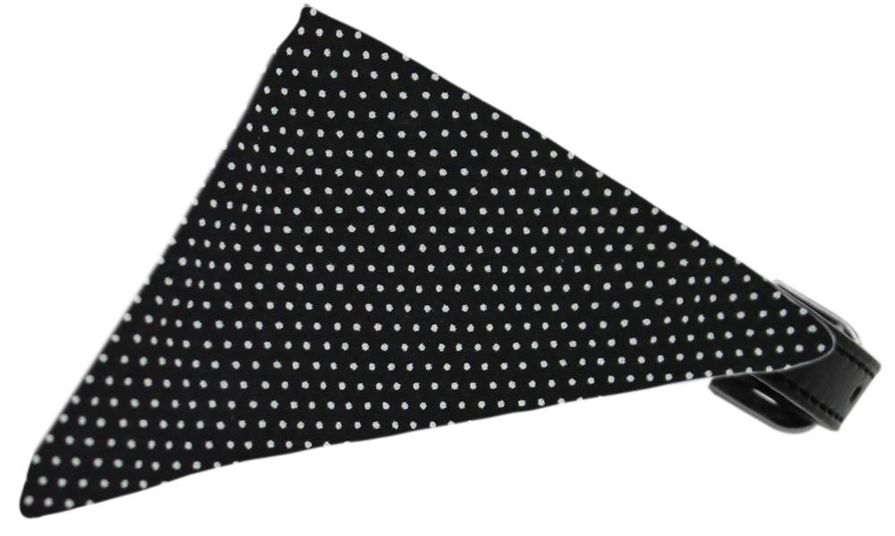 Black Swiss Dots Bandana Pet Collar Black Size 10