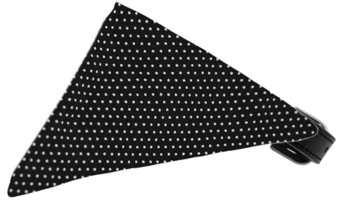 Black Swiss Dots Bandana Pet Collar Black Size 12