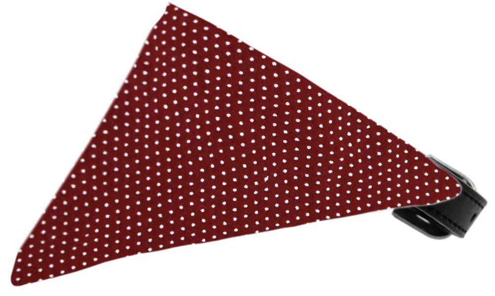 Maroon Swiss Dots Bandana Pet Collar Black Size 12