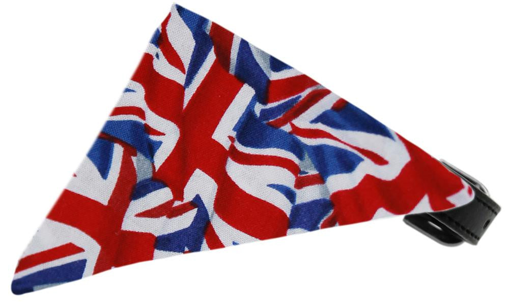 Union Jack(British) Flag Bandana Pet Collar Black Size 14