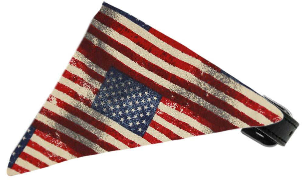 Old Glory Bandana Pet Collar Black Size 10