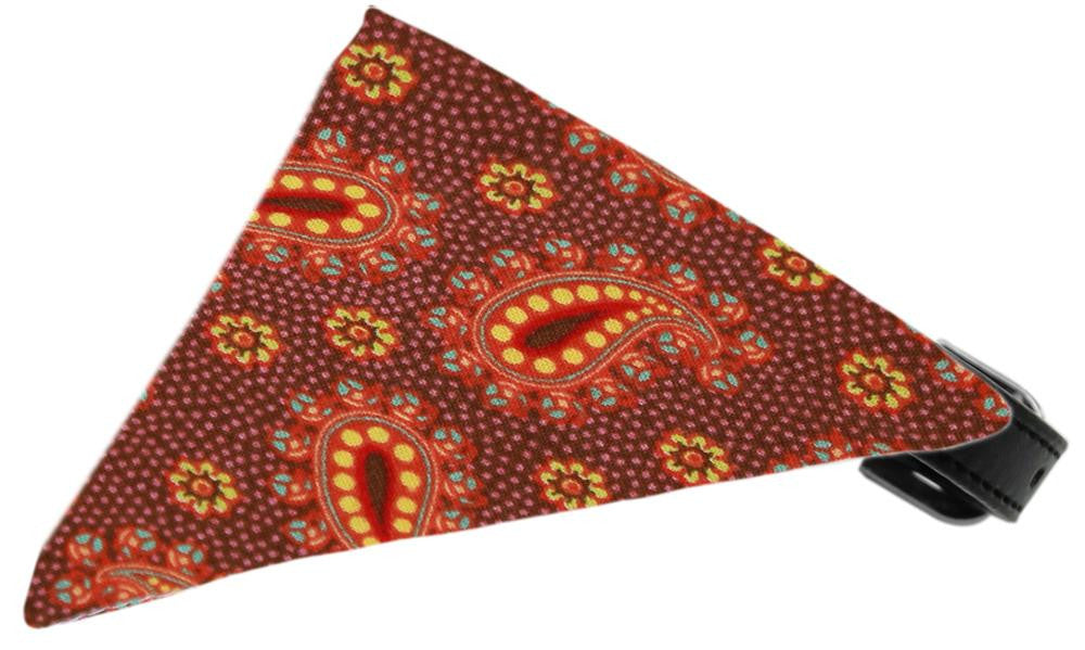 Autumn Pretty Paisley Bandana Pet Collar Black Size 10