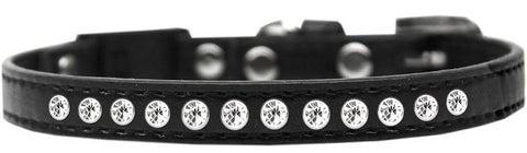 Clear Jewel Breakaway Cat Collar Black Size 10