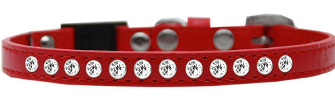 Clear Jewel Breakaway Cat Collar Red Size 14