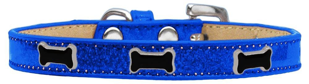 Black Bone Widget Dog Collar Blue Ice Cream Size 20