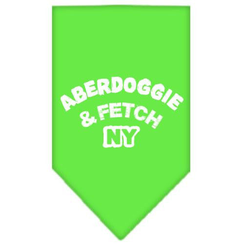 Aberdoggie NY Screen Print Bandana Lime Green Small