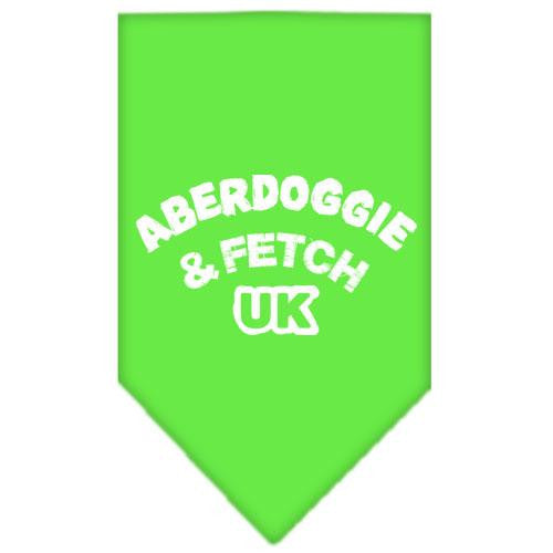 Aberdoggie UK Screen Print Bandana Lime Green Small