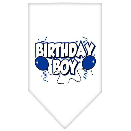 Birthday Boy Screen Print Bandana White Large