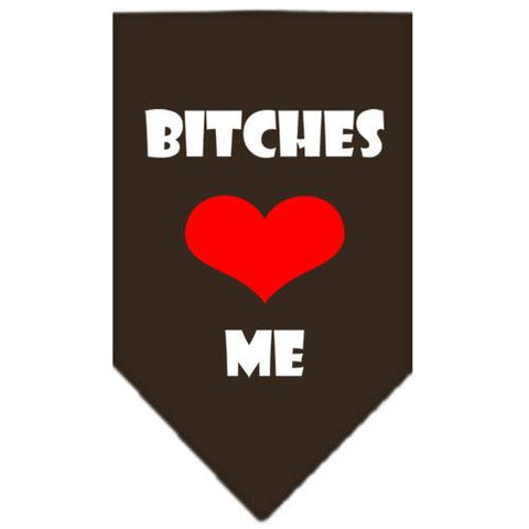 Bitches Love Me Screen Print Bandana Cocoa Large