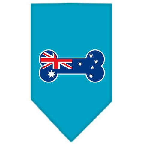 Bone Flag Australian  Screen Print Bandana Turquoise Small