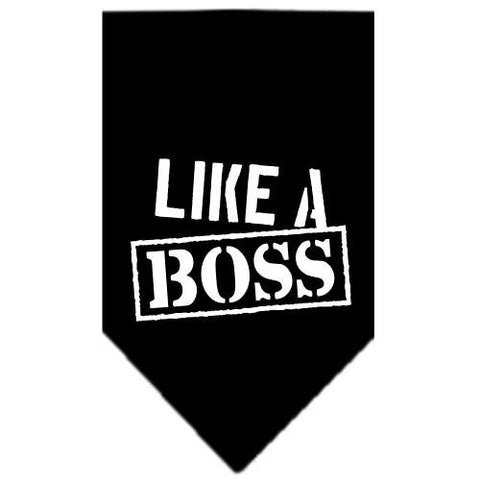 Like a Boss Screen Print Bandana Black Large